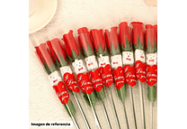 ROSA ARTIFICIAL ROJA INDIVIDUAL GRANDE CON OSITO  MOD# FU-42 🧸🥰