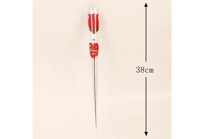 PAQ DE 3 ROSAS ARTIFICIALES ROJAS CHICAS CON OSITO MOD# FU-41 🧸🥰