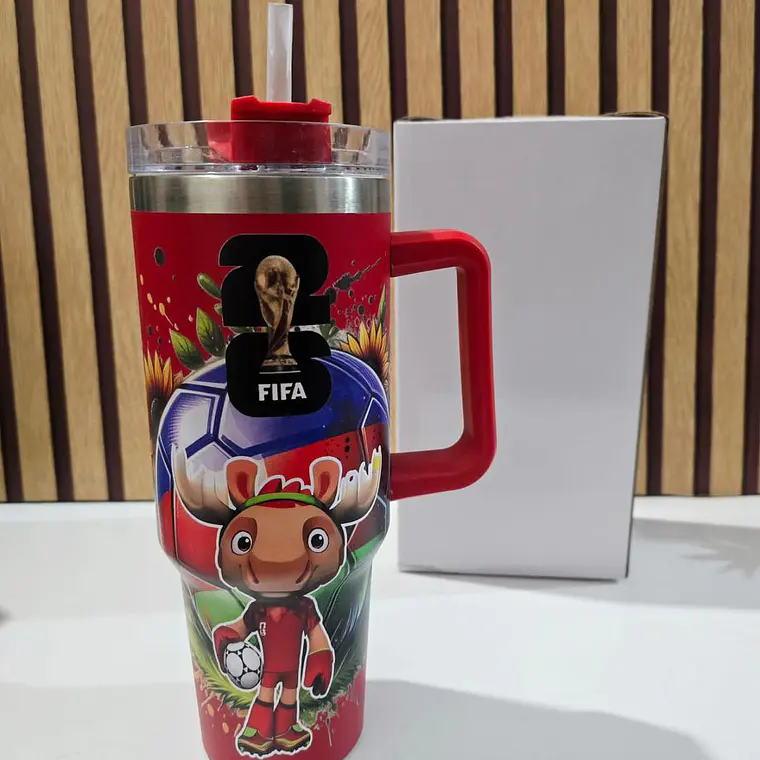 TERMO CON AGARRADERA /PERSONAJES FIFA MUNDIAL (1150 ML) MOD# 8298 8
