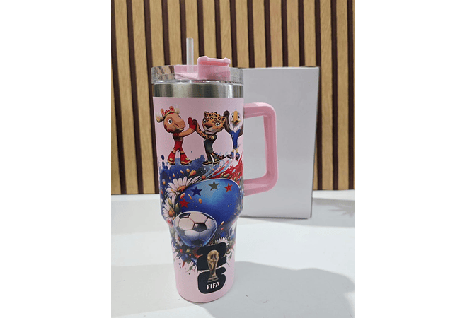 TERMO CON AGARRADERA /PERSONAJES FIFA (1150 ML) MOD# 8298