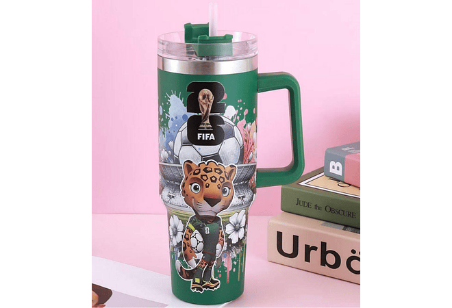 TERMO CON AGARRADERA /PERSONAJES FIFA (1150 ML) MOD# 8298