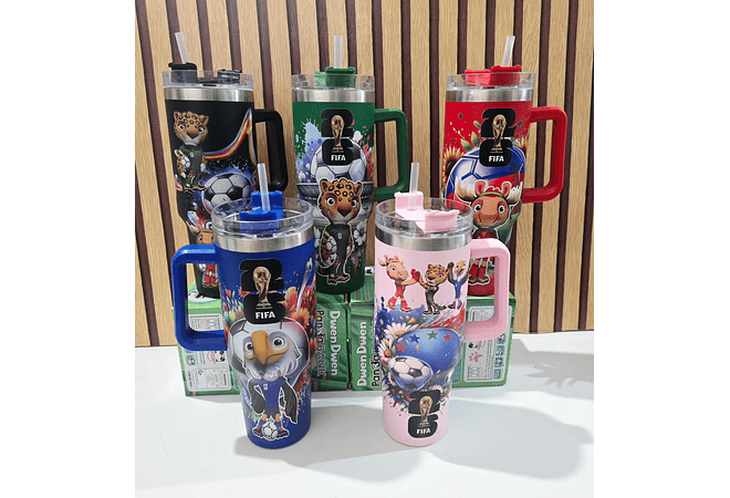 TERMO CON AGARRADERA /PERSONAJES FIFA (1150 ML) MOD# 8298