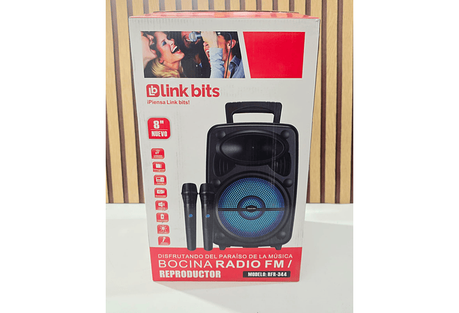 BOCINA GRANDE INALÁMBRICA CON 2 MICRÓFONOS INCLUIDOS MOD# RFR-344 🎤🎶