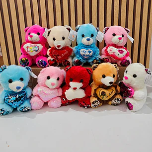 PELUCHE CORAZÓN DE LENTEJUELAS VARIOS DISEÑOS AL AZAR (COLORES) MOD# MRX2503
