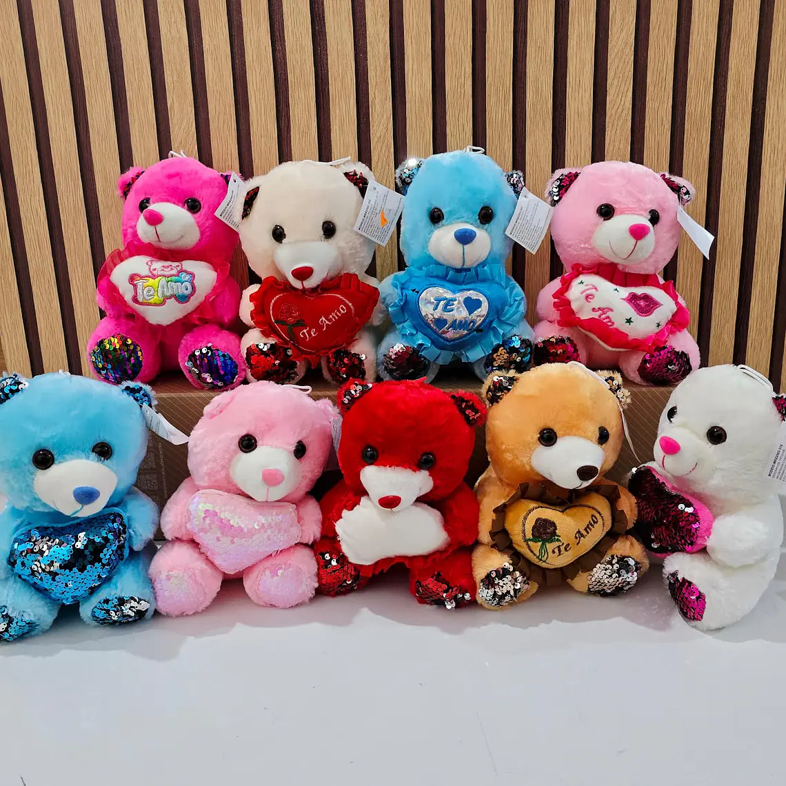 PELUCHE CORAZÓN DE LENTEJUELAS VARIOS DISEÑOS AL AZAR (COLORES) MOD# MRX2503 2