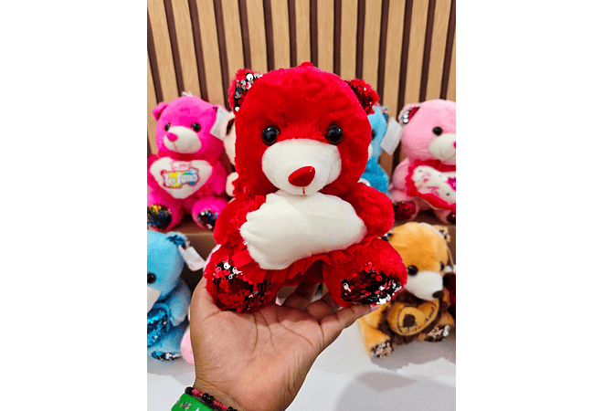 PELUCHE CORAZÓN DE LENTEJUELAS VARIOS DISEÑOS AL AZAR (COLORES) MOD# MRX2503