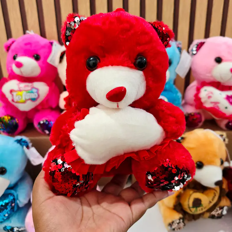 PELUCHE CORAZÓN DE LENTEJUELAS VARIOS DISEÑOS AL AZAR (COLORES) MOD# MRX2503 6