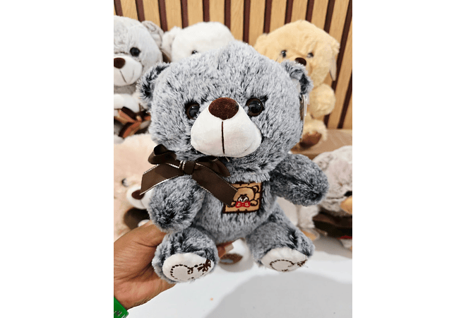 OSITO DE PELUCHE CON CORAZÓN MOD# 21DA1 AL AZAR(CAFE GRIS)  🧸