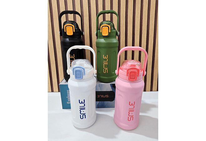 900ML TERMO XPLORER SMILE  CON AGARRADERA MODEL #PYA-13