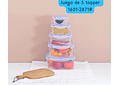 SET DE 5 TUPPERS FRESH TRANSPARENTE #1601-2871