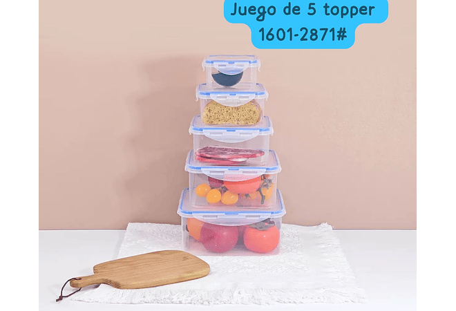 SET DE 5 TUPPERS FRESH TRANSPARENTE #1601-2871