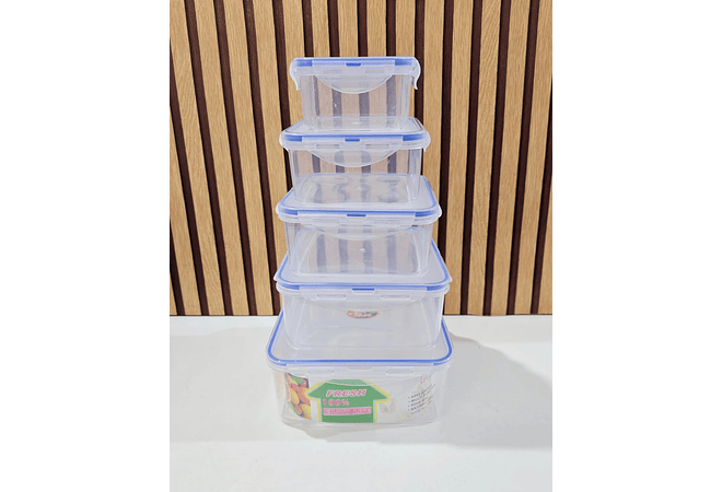 SET DE 5 TUPPERS FRESH TRANSPARENTE #1601-2871