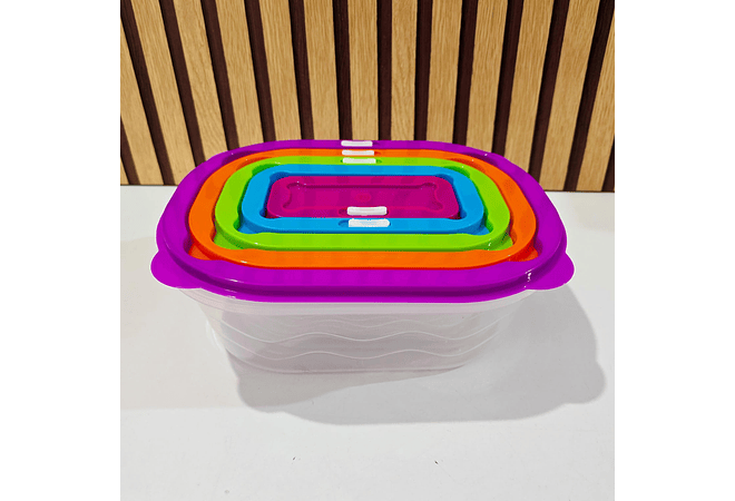 SET DE 5 TUPPERS COLORES MODEL #62-5