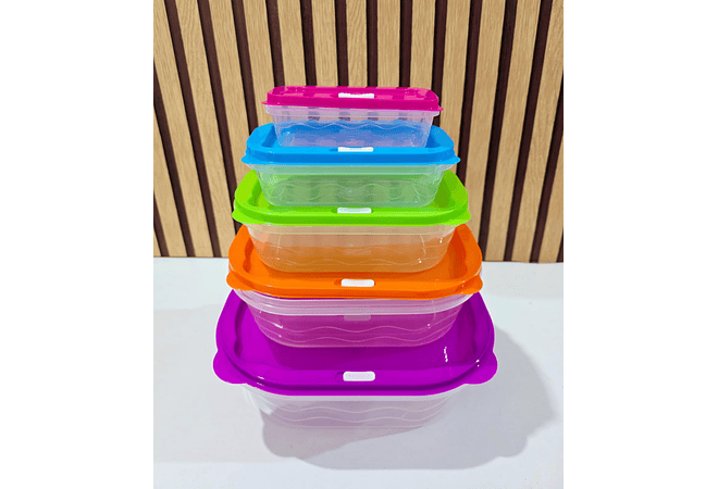 SET DE 5 TUPPERS COLORES MODEL #62-5