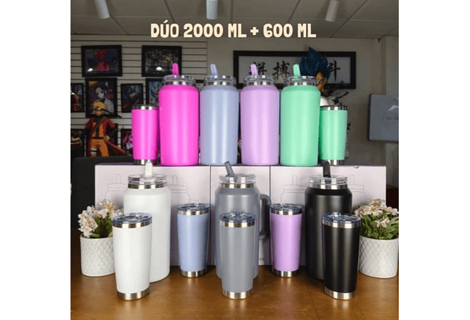 DÚO TERMO 2L + VASO 600ML MODEL #PYA-7