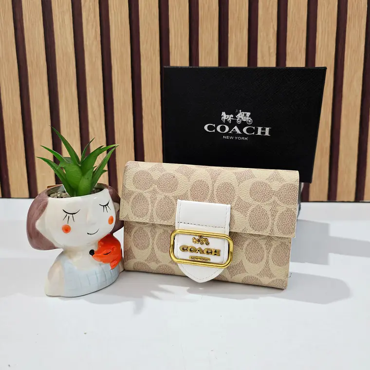 CARTERA MONEDERO COM BROCHE  IMITACIÓN COACH MOD# CAI-102 👛 3