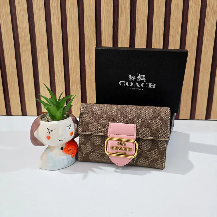 CARTERA MONEDERO COM BROCHE  IMITACIÓN COACH MOD# CAI-102 👛 5