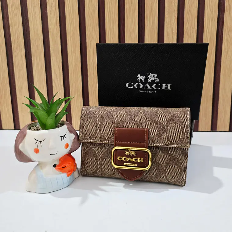 CARTERA MONEDERO COM BROCHE  IMITACIÓN COACH MOD# CAI-102 👛 7