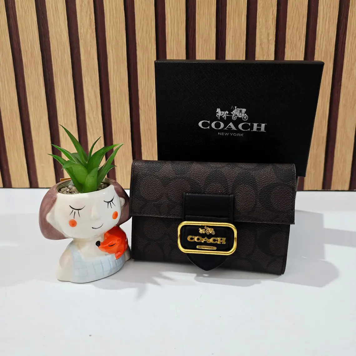 CARTERA MONEDERO COM BROCHE  IMITACIÓN COACH MOD# CAI-102 👛 12