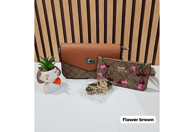 DUO CROSS BODY + MONEDERO IMITACIÓN COACH MOD# LCC-348