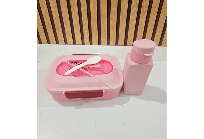 TUPPER + BOTE PARA LUNCH CON  DISEÑO ANIMALITOS