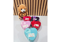 CORAZÓN DE METAL CON ROSAS Y OSITO (NO INCLUYE EL OSO CAFE) MOD# W261-1