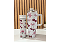 🌸🍒 DÚO DE TERMO VACUUM FLORES/ CEREZAS MODEL #3263-B  🍒🌸
