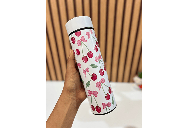 🌸🍒 DÚO DE TERMO VACUUM FLORES/ CEREZAS MODEL #3263-B  🍒🌸