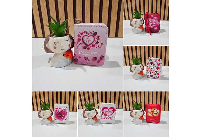 CARTERITA/MONEDERO LOVE VARIOS DISEÑOS (AL AZAR) MOD# WYD-26