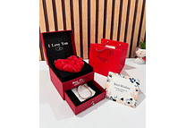 ALHAJERO CON ROSAS ETERNAS DE JABON Y PULSERA (BOLSA+ TARJETITA) MOD# 718🧼🫧