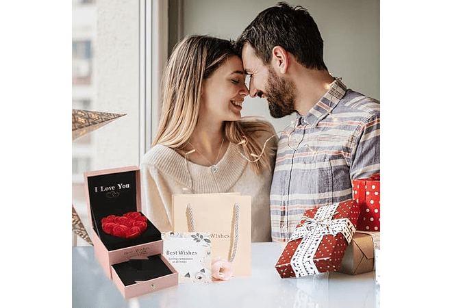 ALHAJERO CON ROSAS ETERNAS DE JABON Y PULSERA (BOLSA+ TARJETITA) MOD# 718🧼🫧