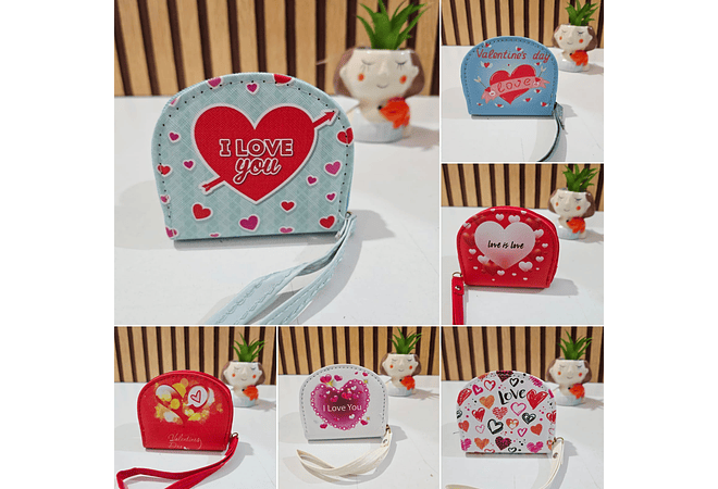 MONEDERO SEMI OVALADO DISEÑO LOVE MOD# WYD-28