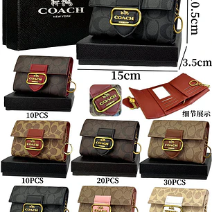 CARTERA MONEDERO COM BROCHE  IMITACIÓN COACH MOD# CAI-102 👛