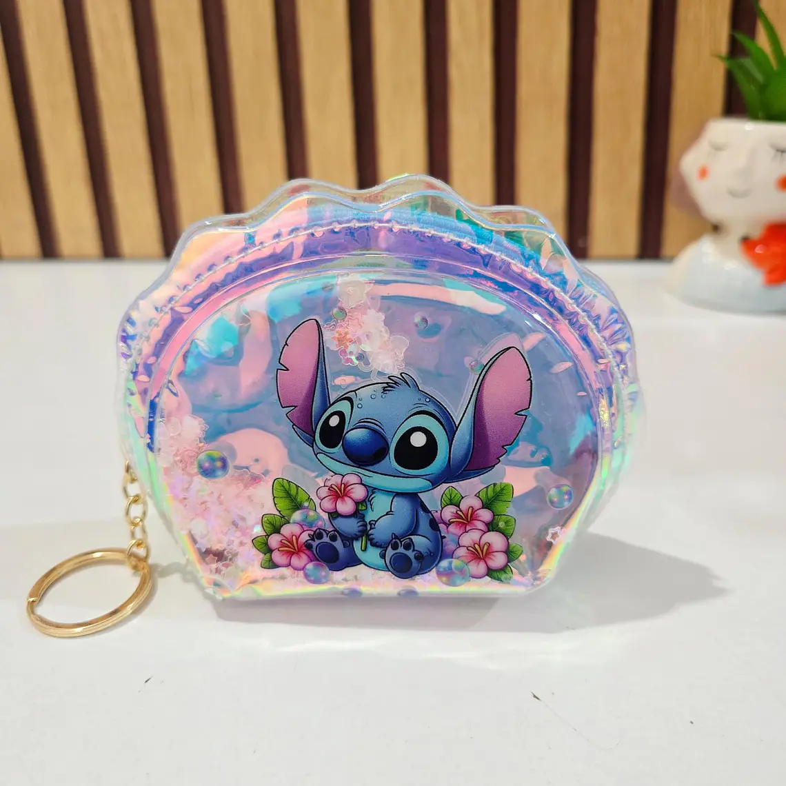 MONEDERO STITCH SEMI OVALADO ACABADO TORNASOL MOD# 12X 4