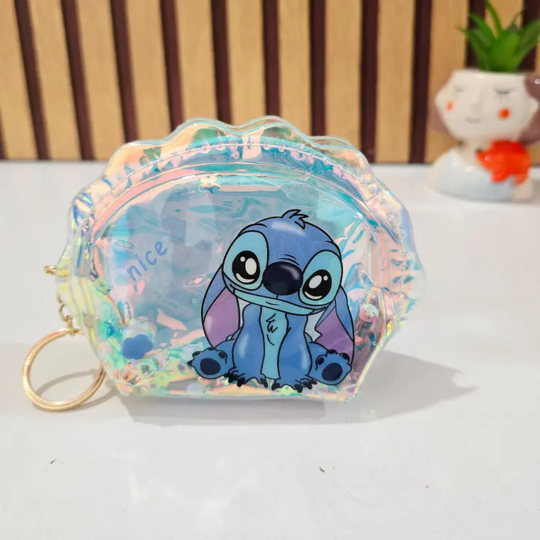 MONEDERO STITCH SEMI OVALADO ACABADO TORNASOL MOD# 12X 5