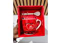 JUEGO DE TAZA CON CUCHARA EN CAJITA AMOR Y AMISTAD  VARIOS MOD: LA888, 579, 886, 623...