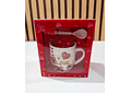 JUEGO DE TAZA CON CUCHARA EN CAJITA AMOR Y AMISTAD  VARIOS MOD: LA888, 579, 886, 623...
