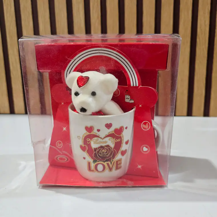 JUEGO DE TAZA OSITO EN CAJITA AMOR Y AMISTAD  VARIOS MOD:  R879,643,763,879 3