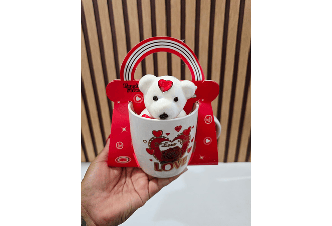 JUEGO DE TAZA OSITO EN CAJITA AMOR Y AMISTAD  VARIOS MOD:  R879,643,763,879