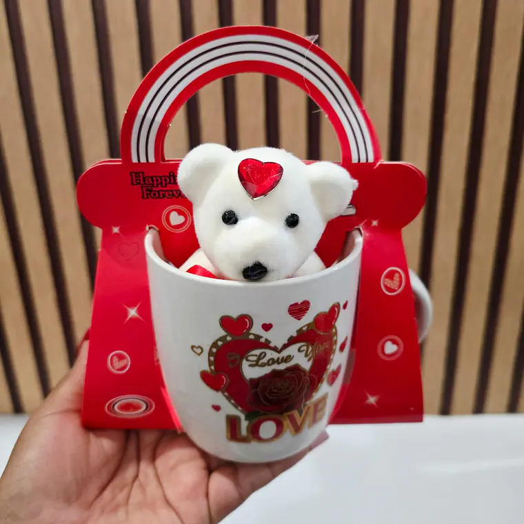 JUEGO DE TAZA OSITO EN CAJITA AMOR Y AMISTAD  VARIOS MOD:  R879,643,763,879 5