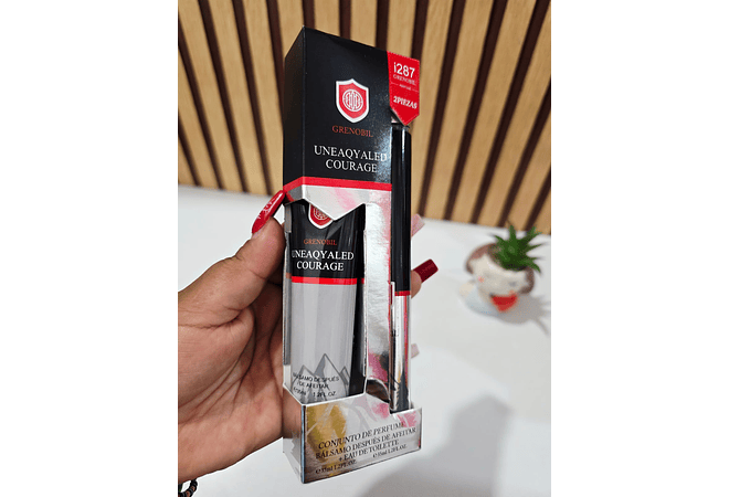 SET DE BÁLSAMO PARA DESPUÉS DE AFEITAR + PERFUME UNEAQYALED COURAGE CÓD #i187