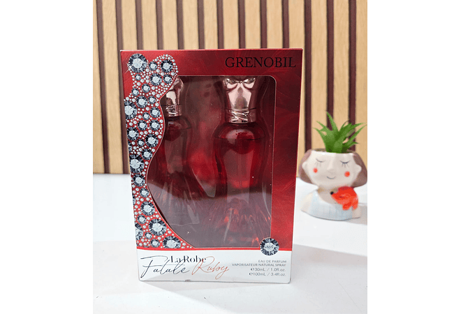 SET DE FRAGANCIA LA ROBE FATALE RUBY 100ML Y 30ML (GRENOBIL-ROJO)MOD# i869