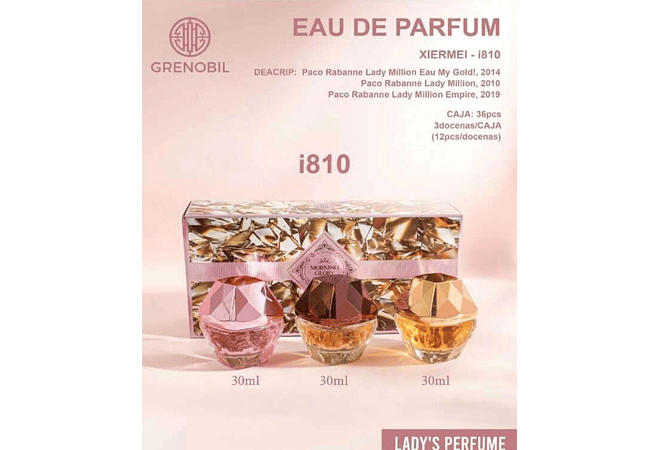 SET DE 3 PERFUMES GRENOBIL PARA DAMA (MORNING GLORY 30ML) MOD# i1810