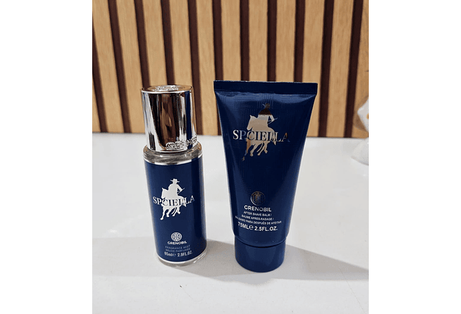 SET DE FRAGANCIA + CREMA SPICIELA GRENOBIL PARA CABALLERO (AZUL)MOD# i762