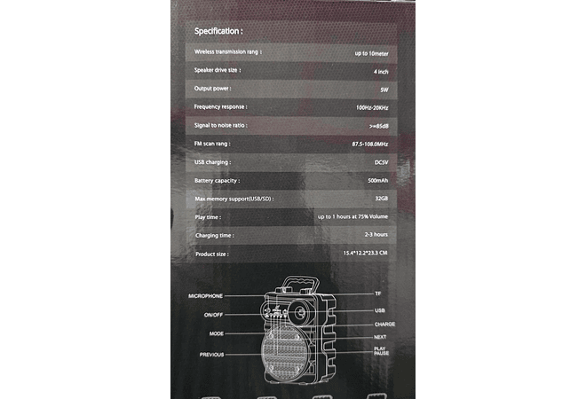 BOCINA INALÁMBRICA VARIOS MODELOS # KTS-1512, RFR-249