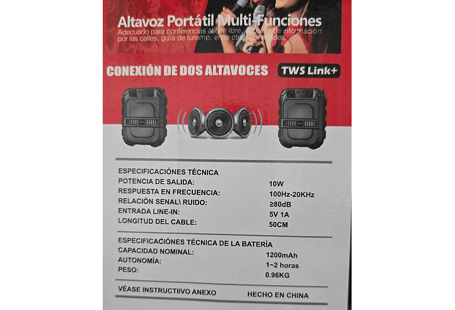 BOCINA INALÁMBRICA VARIOS MODELOS # KTS-1512, RFR-249