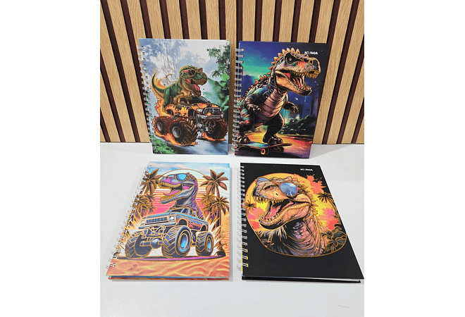 (RAYAS) LIBRETA 100 HOJAS  ESTAMPADO DINOSAURIO O ASTRONAUTA MOD# D100-8-R 🦖🪐