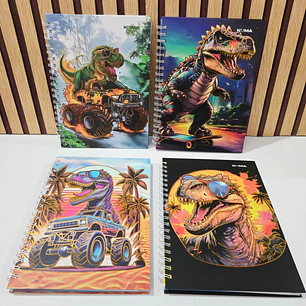 (RAYAS) LIBRETA 100 HOJAS  ESTAMPADO DINOSAURIO O ASTRONAUTA MOD# D100-8-R 🦖🪐