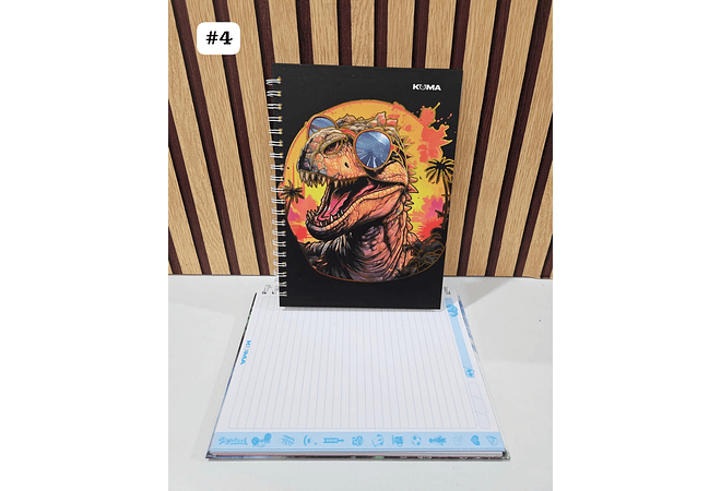 (RAYAS) LIBRETA 100 HOJAS  ESTAMPADO DINOSAURIO O ASTRONAUTA MOD# D100-8-R 🦖🪐