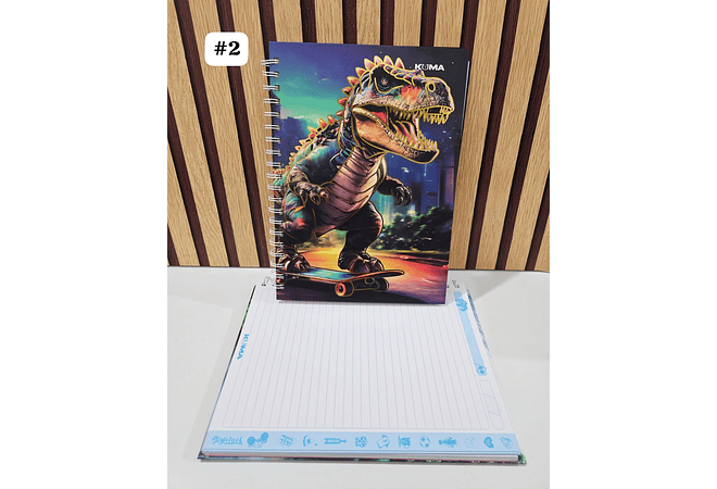 (RAYAS) LIBRETA 100 HOJAS  ESTAMPADO DINOSAURIO O ASTRONAUTA MOD# D100-8-R 🦖🪐